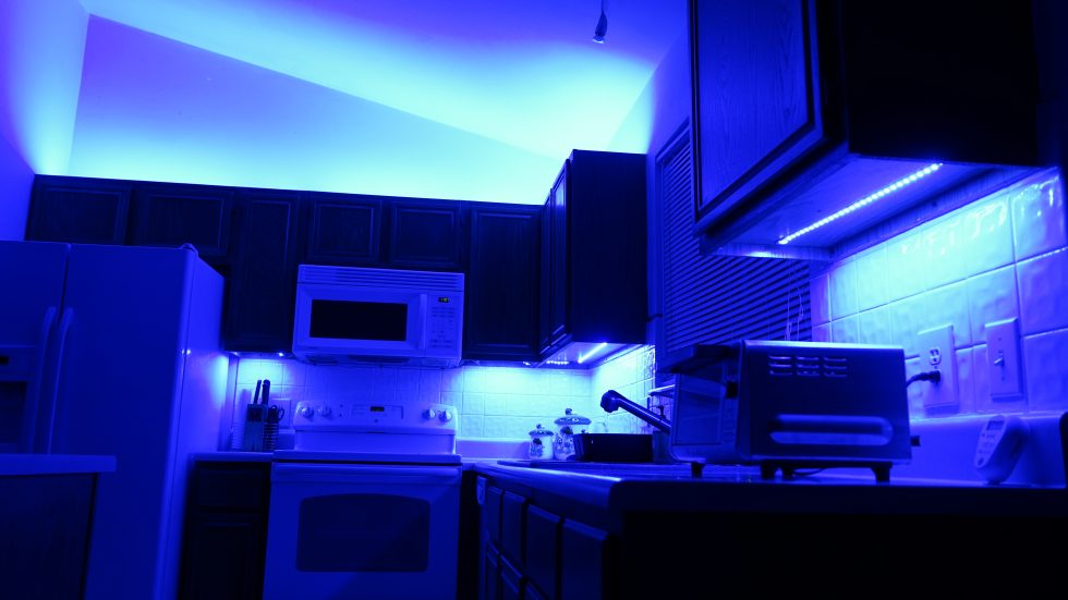 How to install the led strip lights above the cabinet