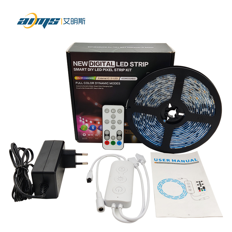 WiFi Control Addressable LED Strip Light Kit | RGB IC Lights